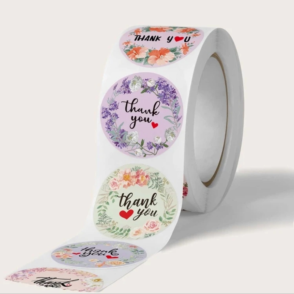 🍁(3/$25) New! 500 piece thank you stickers